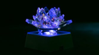Flor de Ltus Cristal com base luz de led
