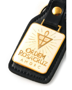 Chaveiro com emblema da Ordem Rosacruz - Branco